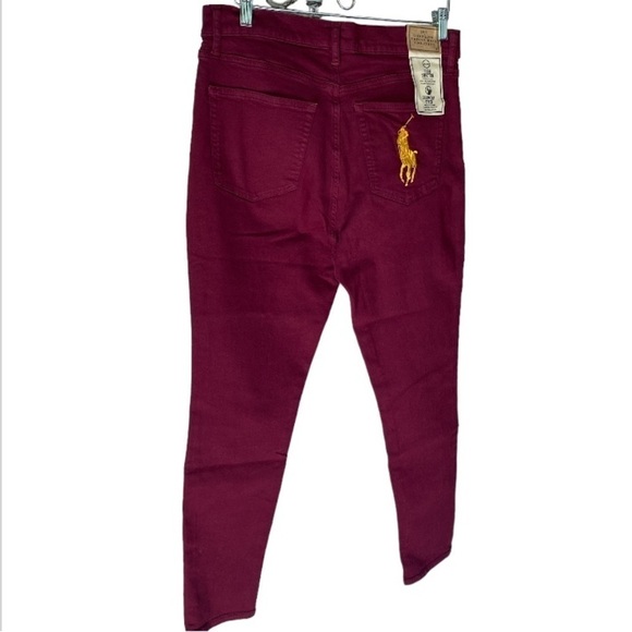 Polo Ralph Lauren jeans red plum color NEW high rise stretch Tompkins - Picture 3 of 13